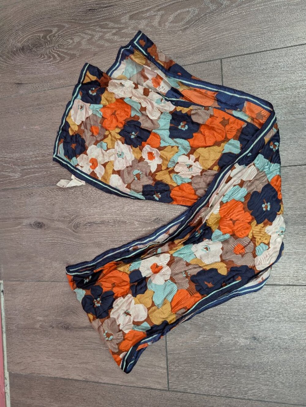 Fossil multi color floral silk scarf
